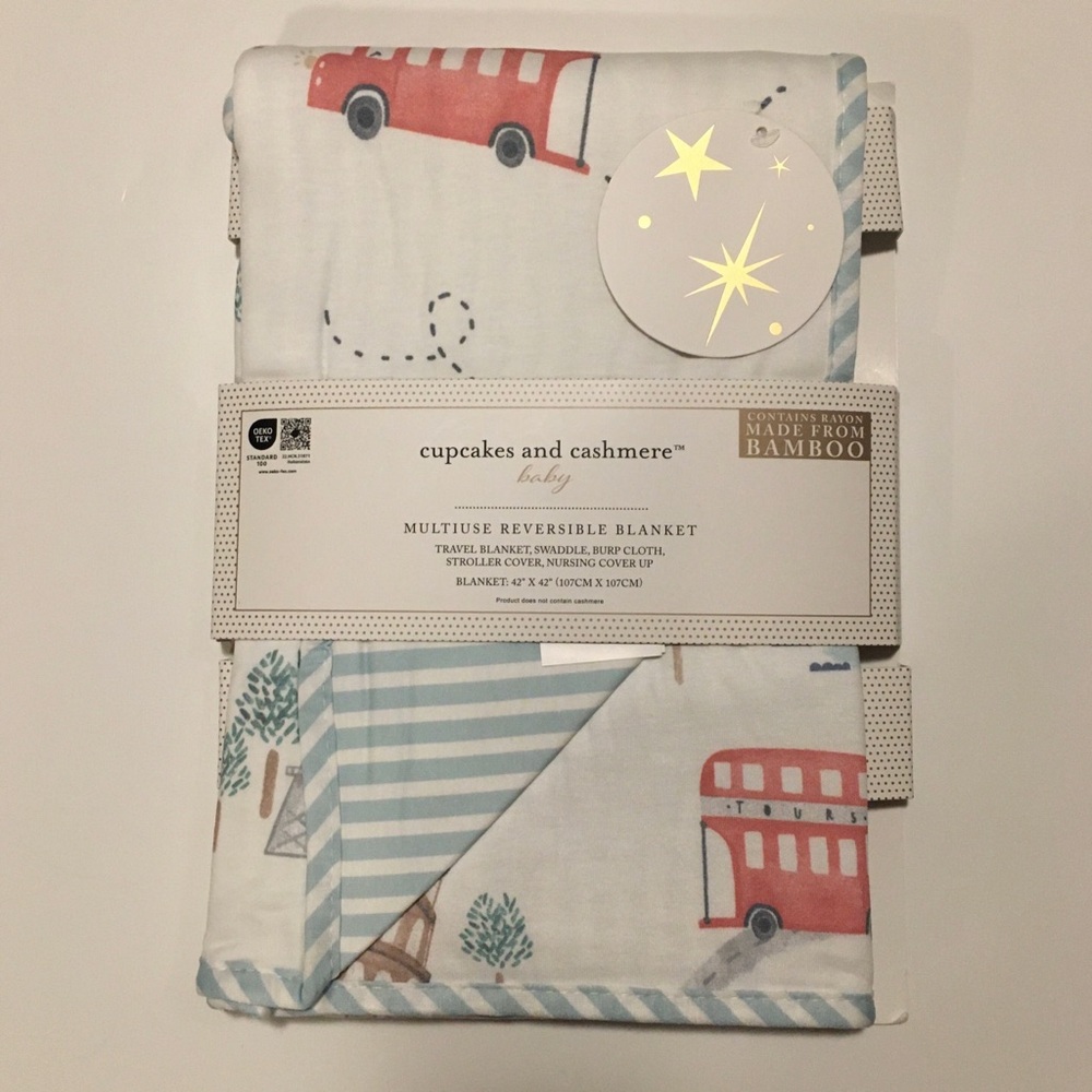 Baby Blanket Reversible Global Landmarks Baby Gift NEW | Cupcakes & Cashmere